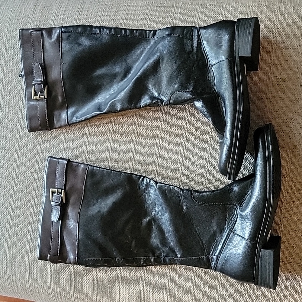 Black/Brown High Boots - Size 6.5